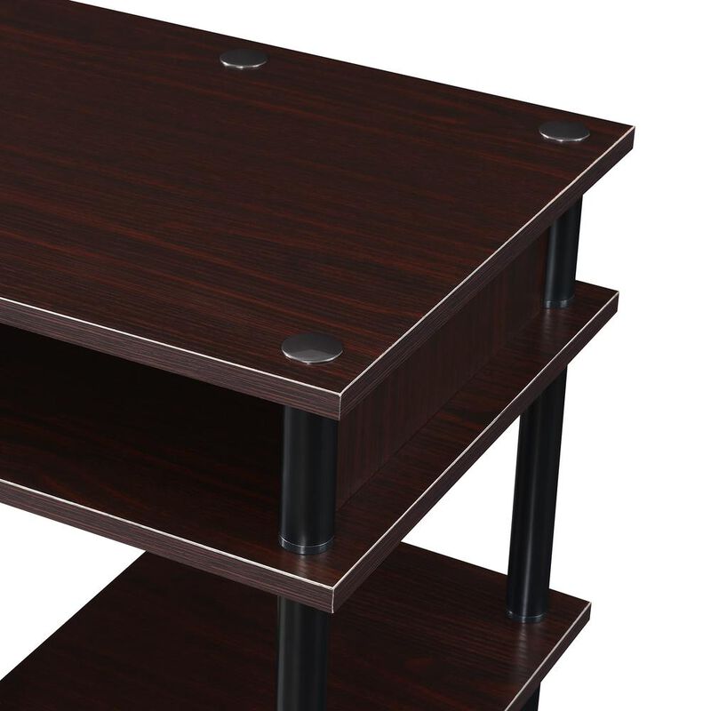 Convenience Concepts Designs2Go No Tools Student Desk with Shelves, Espresso/Black