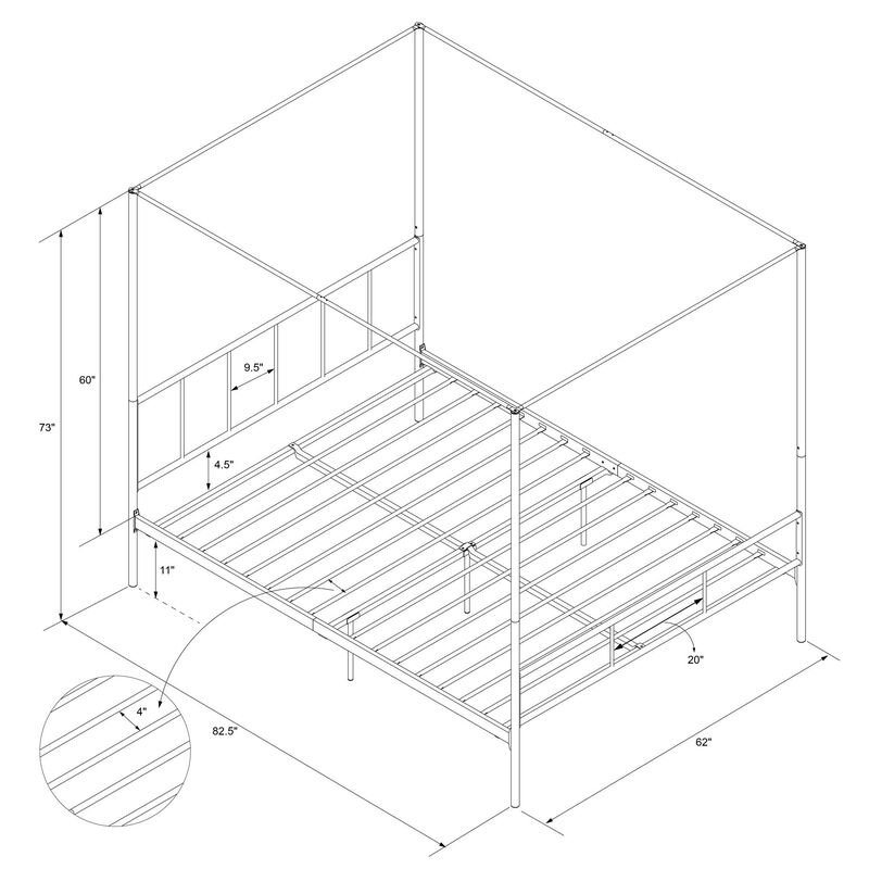 Novogratz Marion Canopy Bed
