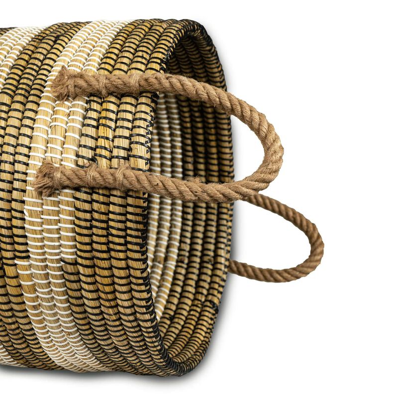 Kans Grass Cylindrical Laundry Basket with Handles & Lid