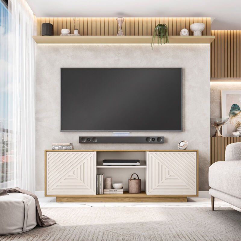 Modern TV Stand For TVs Up To 70", Oak