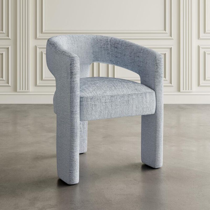 Jofran Modern Luxury Jacquard Fabric Upholstered Sculpture Armchair