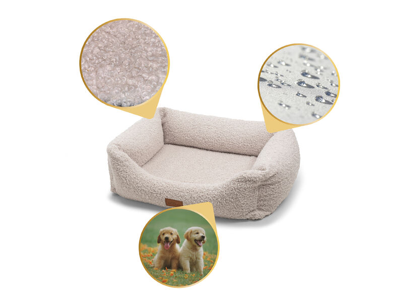 Milo Dog Ergonomic Sofa - Medium, Beige Luxurious Removable Fabric