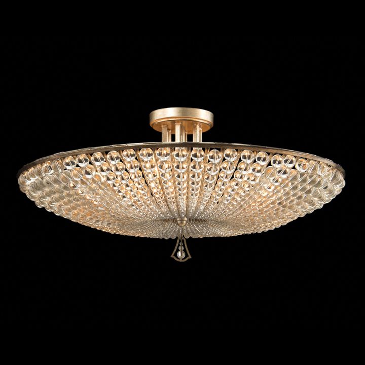 Beaded Crystal Six-Light Semi-Flush