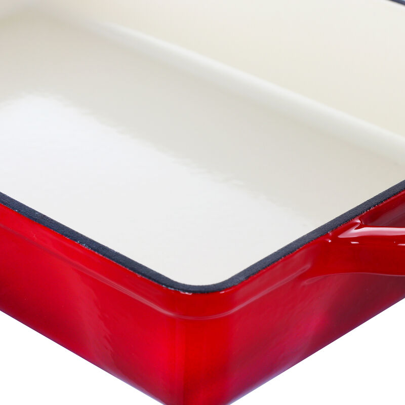 Crock Pot Artisan 13 in. Enameled Cast Iron Lasagna Pan in Scarlet Red