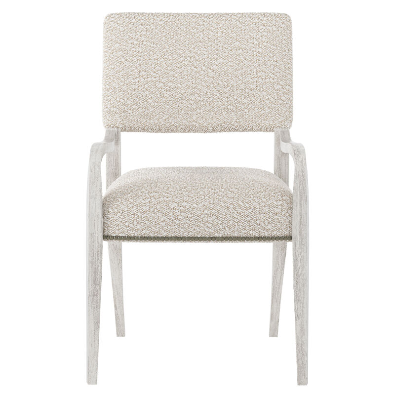 Moore Fabric Arm Chair with White Legs