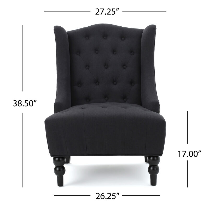 Luxurious Diamond-Tufted Wingback Club Chair for Refined Comfort