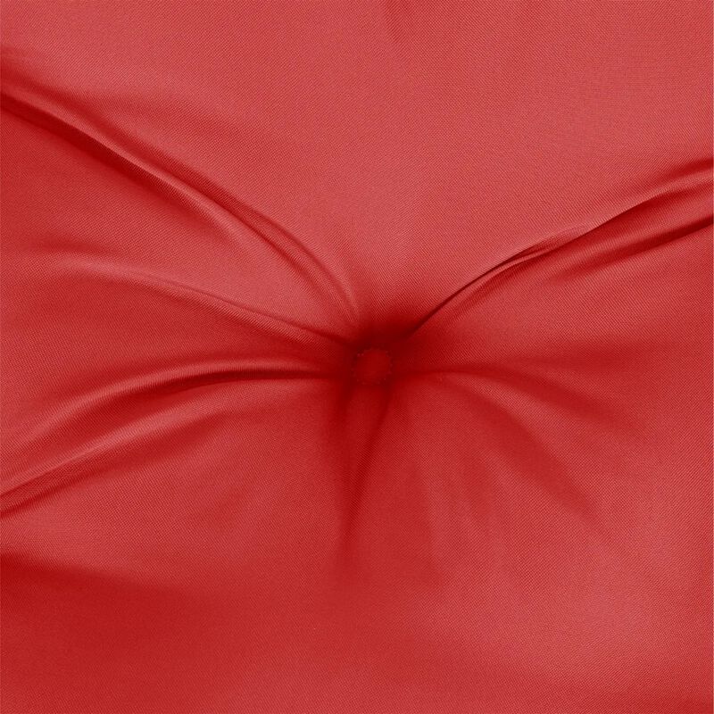 Claire Outdoor Cushion for Bench, Button Tufted Red Fabric, 59 Inch - Benzara