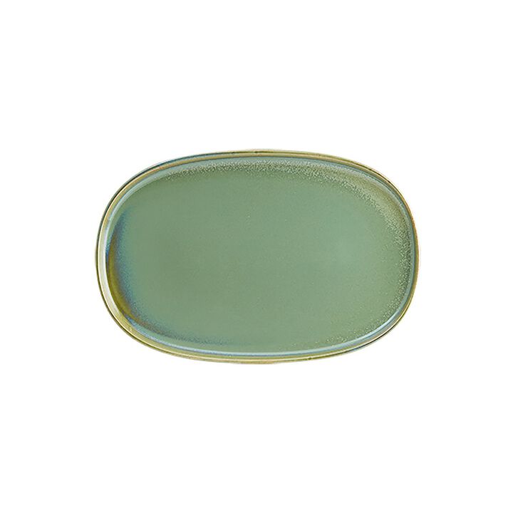 Sage 13" x 9" x h:0.75" Oval Green Porcelain Platter
