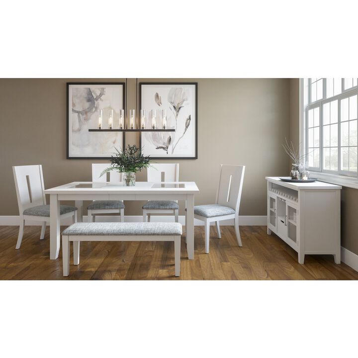 Jofran Urban Icon Contemporary 66 Extension Glass Inlay Dining Table