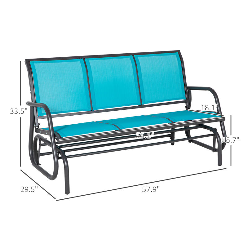3-Seat Metal Glider Bench Chair Patio  Rocker Heavy-Duty Outdoor Garden Patio