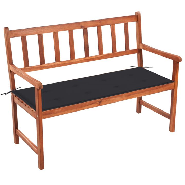 vidaXL Garden Bench with Cushion 47.2" Solid Acacia Wood