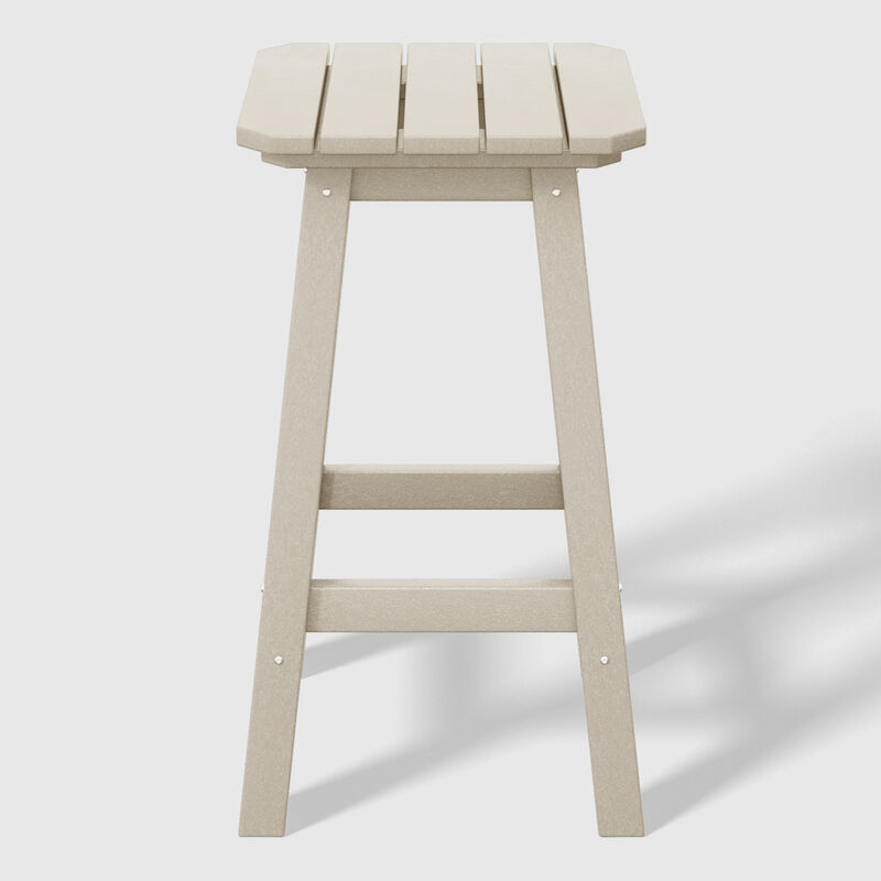 WestinTrends 24" HDPE Outdoor Patio Counter High Backless Square Bar Stools Set of Three