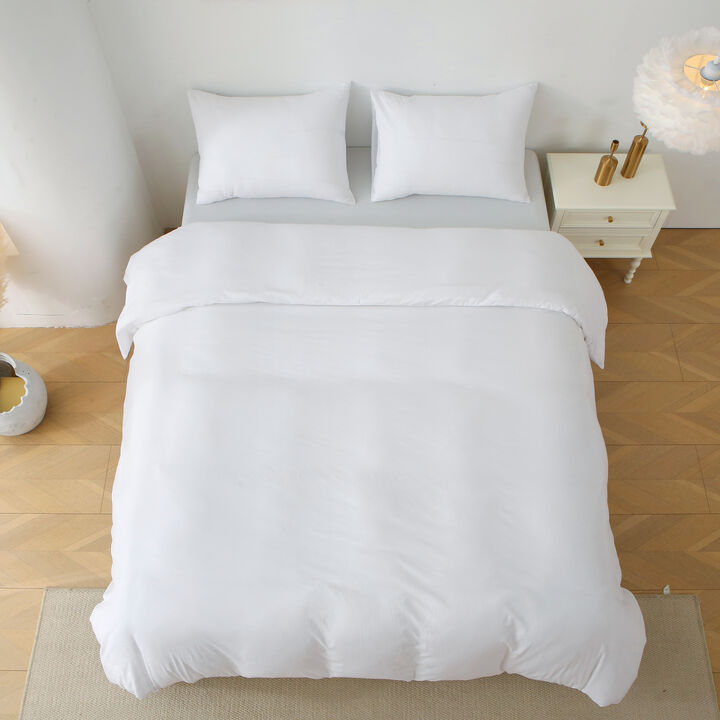 Duvet Cover Set – 3-Piece Solid Color Bedding, 1 Cover & 2 Pillow Shams
