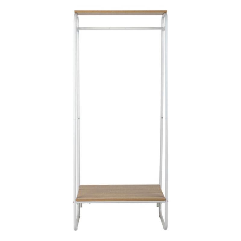 Freestanding Clothes Rack with Shelf, Adjustable Clothing Storage Organizer