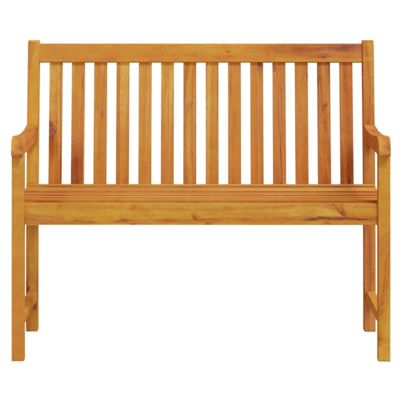 vidaXL Solid Acacia Wood Patio Bench with Oil Finished Surface - Weather-Resistant and Durable - Comfortable Seating with High Armrests and Backrest - Brown - Assembly Required