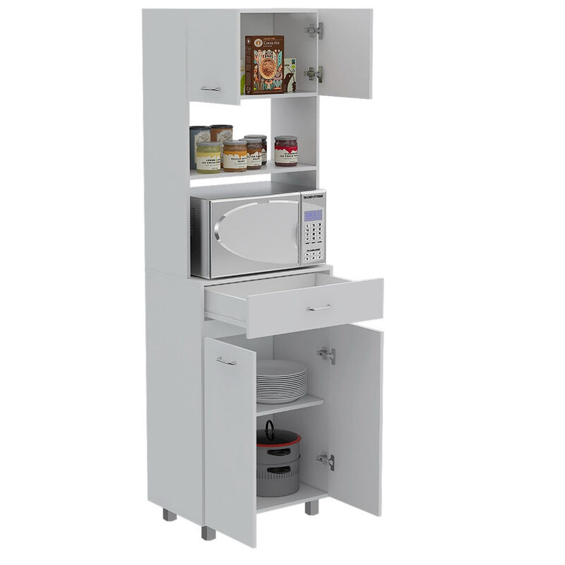 Microwave Cabinet Madison, Kitchen, White