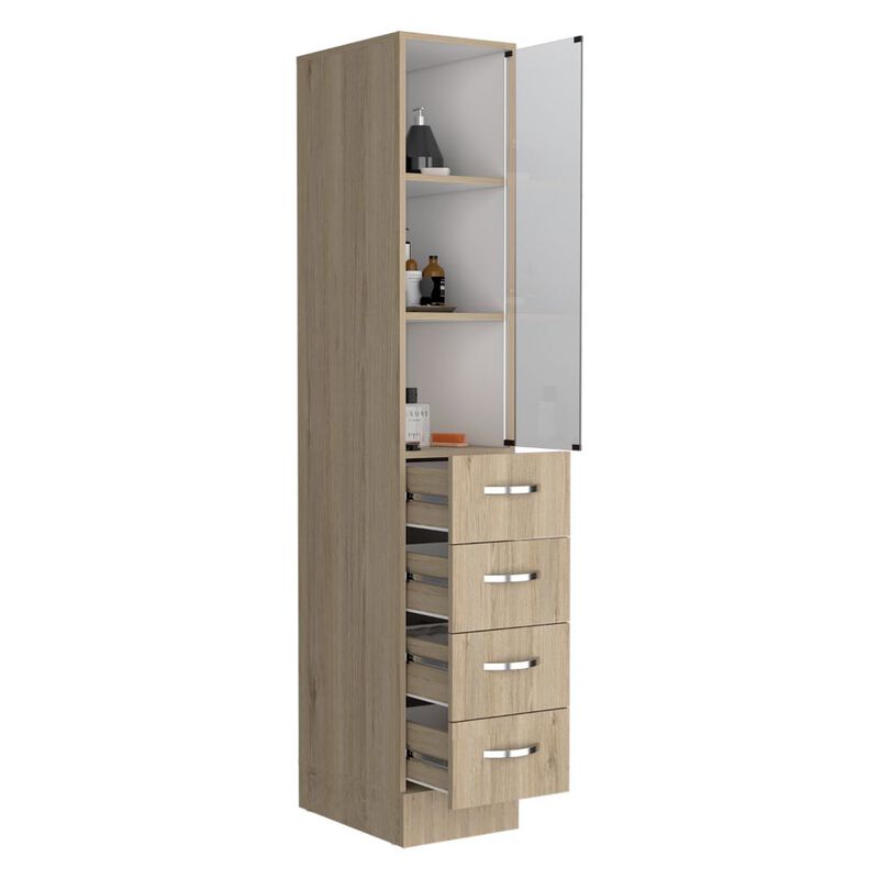 Linen Cabinet Epic, Bathroom, Light Pine / White