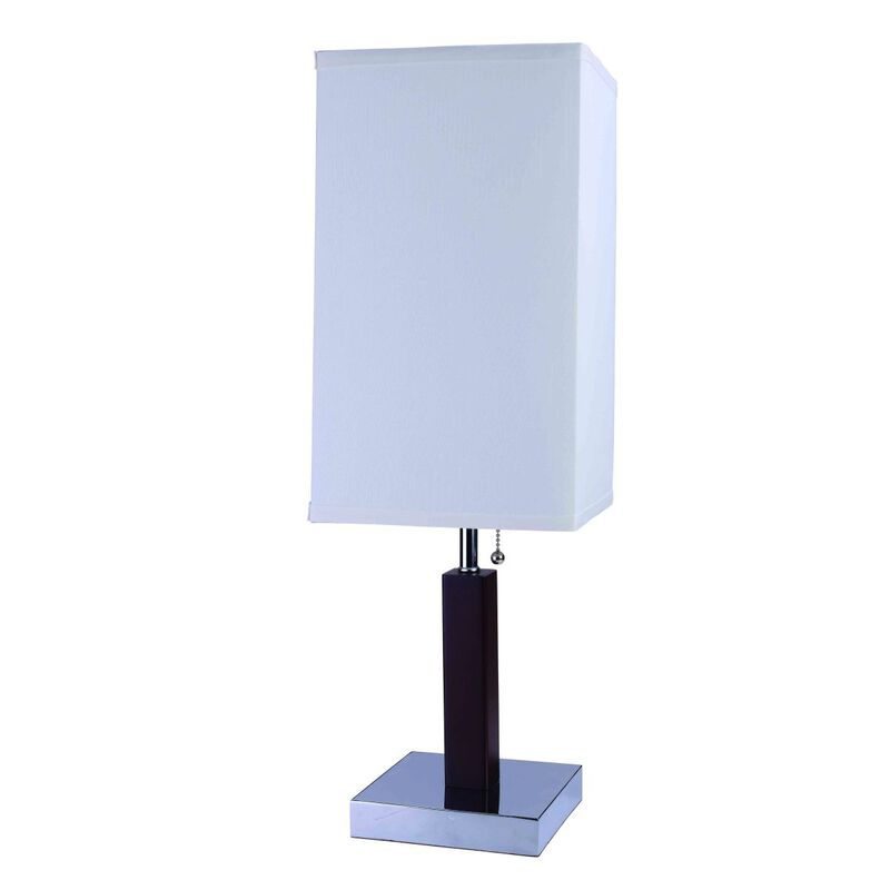 26" H Brown Square Wooden Table Lamp (1 Piece) (0.92/5.55)