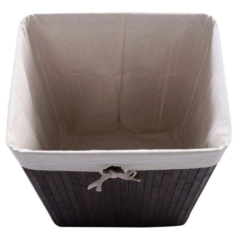 Hivvago Rectangle Bamboo Hamper Laundry Basket Washing Cloth Bin Storage Bag Lid 3 color