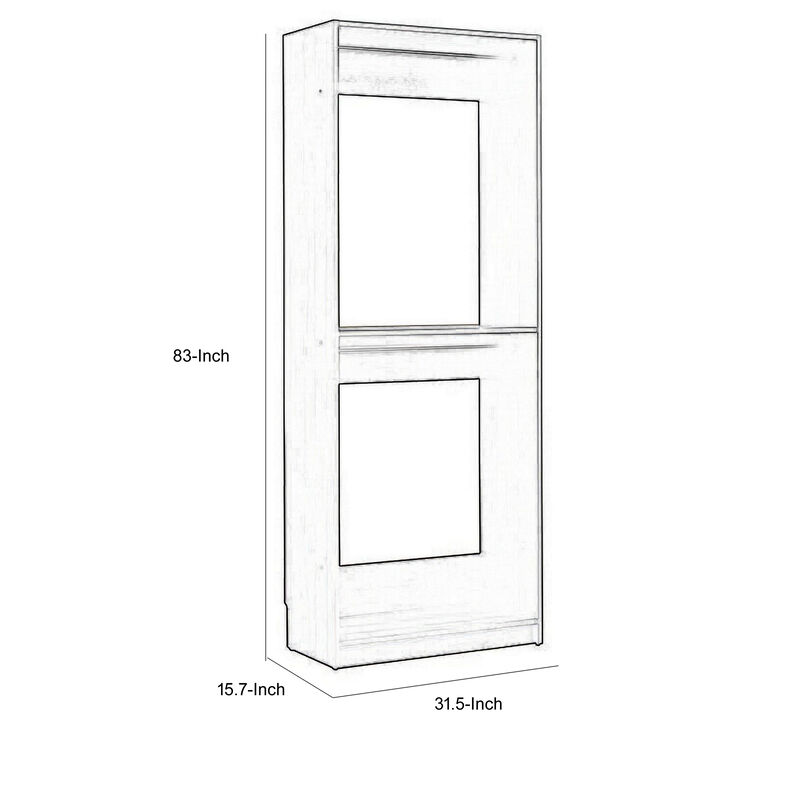 Dee Modular Closet System, 2 Compartments, 2 Hanging Rods, Black Finish