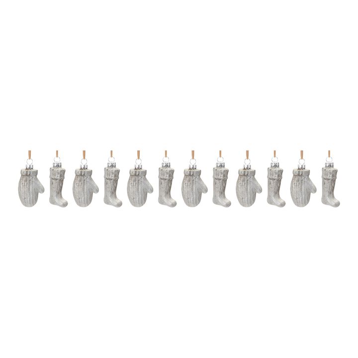 Mitten and Stocking Christmas Ornaments for Holiday Tree Decoration (Set of 12)