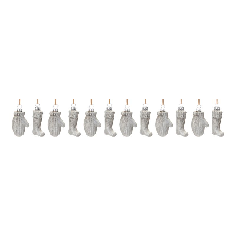 Mitten and Stocking Christmas Ornaments for Holiday Tree Decoration (Set of 12)