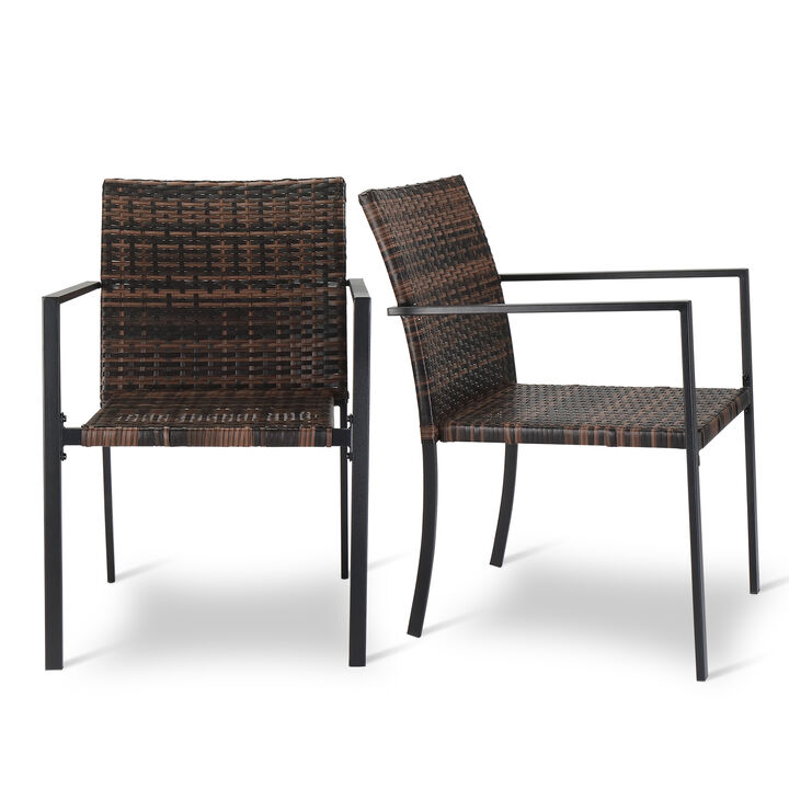 Set of 2 Stackable Outdoor Dining Chairs – Space-Saving Patio Seating for Garden & Deck