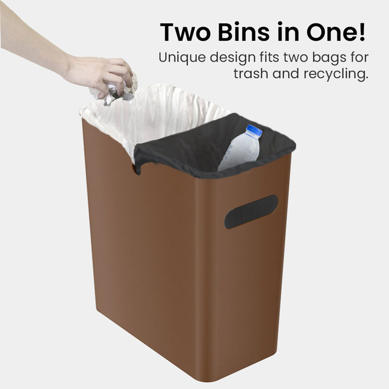 iTouchless 4.2 Gallon / 16 Liter SlimGiant Toffee Brown Wastebasket
