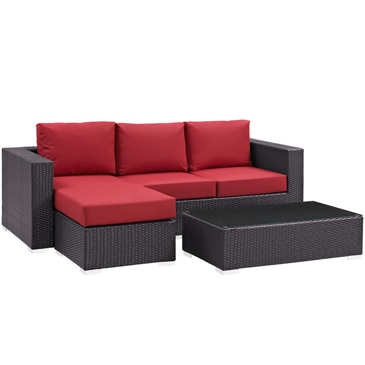Modway - Convene 3 Piece Outdoor Patio Sofa Set