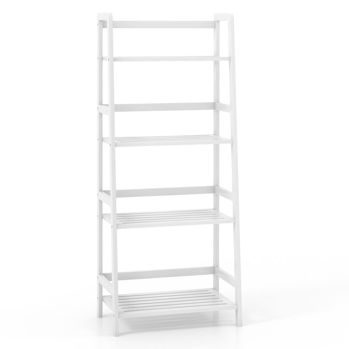 47.5 Inch 4-Tier Multifunctional Bamboo Bookcase Storage Stand Rack