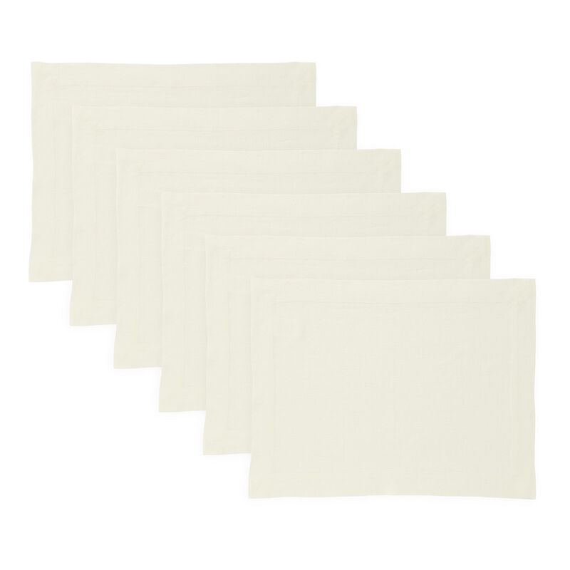 Solino Home 100% Pure Linen Placemats  Set of 6, 14 x 19 Inch | Sonoma