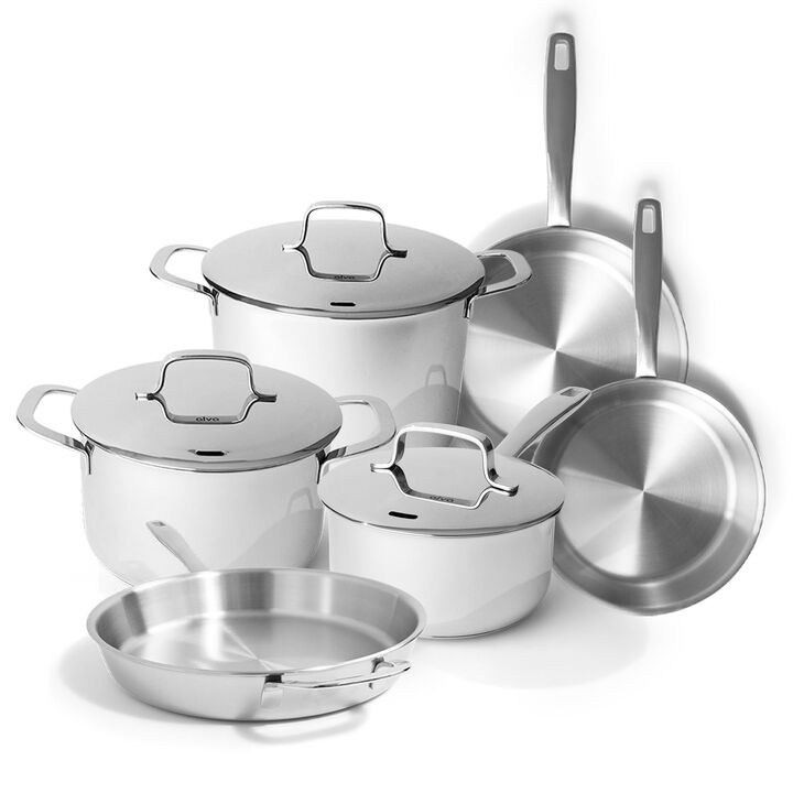 Alva Maestro 9-Piece Professional Stainless Steel Cookware Set - Non-Toxic, PFAS/PFOA/PTFE-Free Pots and Pans - Induction & All Stovetop Compatible - Oven Safe with Stay-Cool Handles