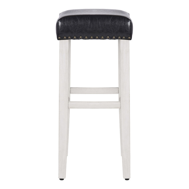 WestinTrends 29" Upholstered Saddle Seat Bar Stool (Set of 2)