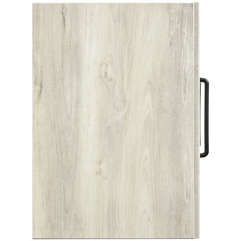 Grained 5 Drawer Wooden Chest with Bar Pull Handles, Distressed White-Benzara