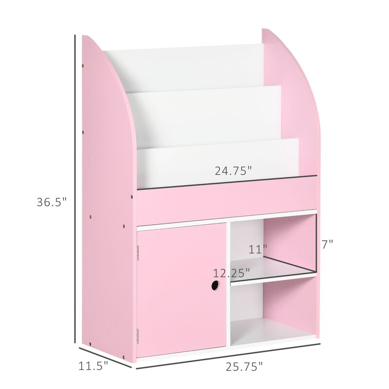 Pink Children's Storage: Bookshelf & Toy Organizer Cabinet