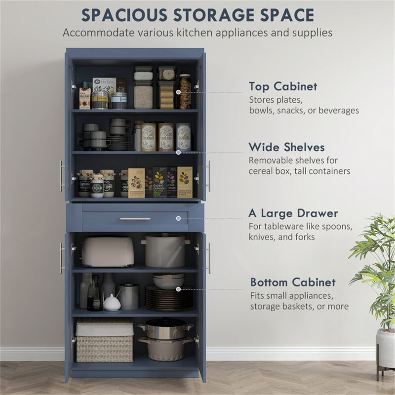 Tall Kitchen Pantry Cabinet – Freestanding Storage for Kitchen & Dining Area