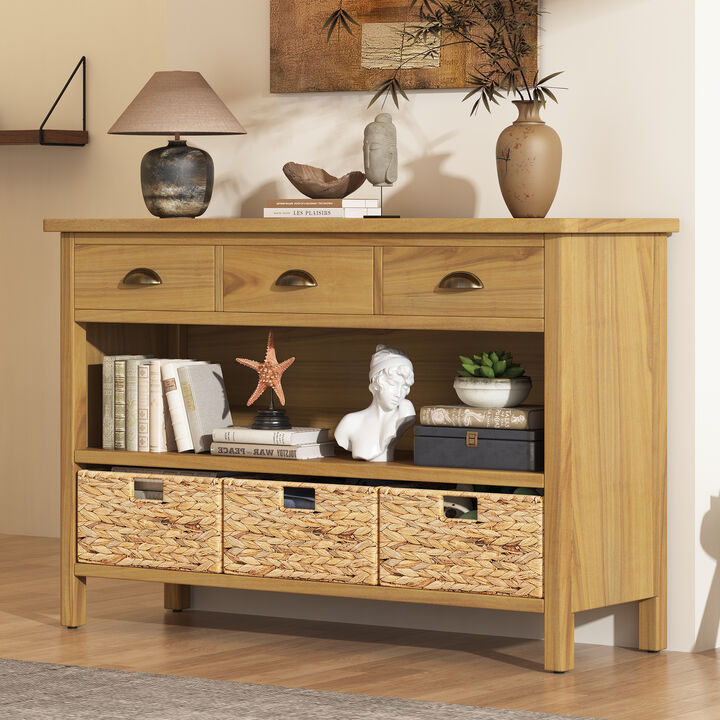 Merax Vintage Console Table with Drawers