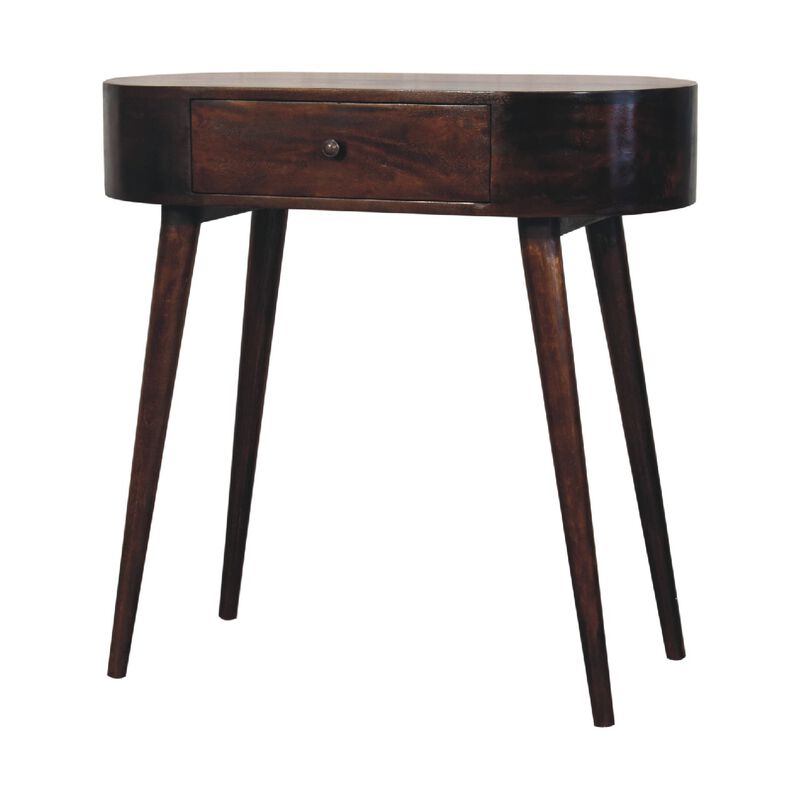 Albion Light Walnut Solid Wood 1 Drawers Console Table