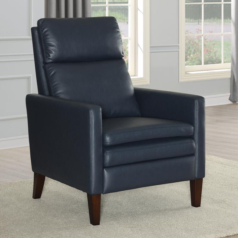 Comfort Pointe Vicente Midnight Blue Faux Leather Push Back Recliner