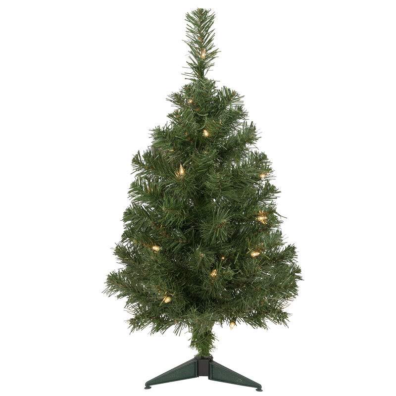 2' Pre-Lit Oakridge Noble Fir Artificial Christmas Tree  Clear Lights