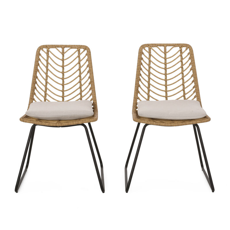 Merax Rattan Outdoor Indoor Dining Chairs 2 Pieces