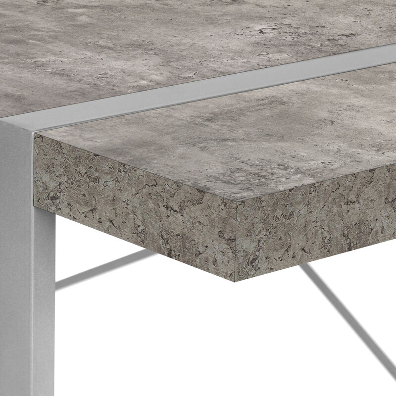 Monarch Specialties I 7662 Computer Desk, Home Office, Laptop, 48"L, Work, Metal, Laminate, Grey, Contemporary, Modern