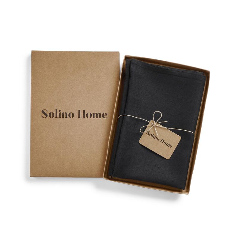 Solino Home Decorative Linen Pillow Cover 20 x 20 Inch - 100% European Flax Throw Pillow Case with Invisible Zipper | Montauk