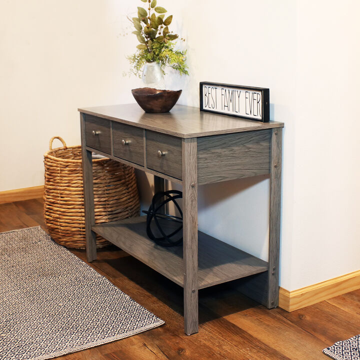 Sunnydaze Classic Entryway Table with Drawers - Thunder Gray - 30 in