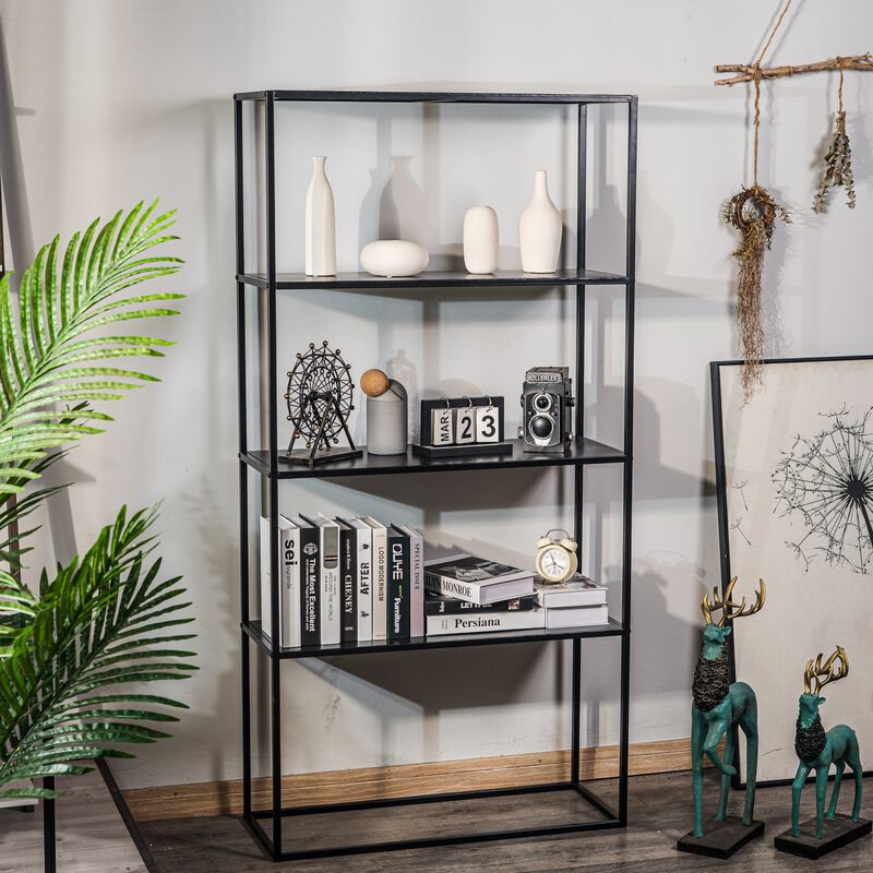 Industrial Bookshelf Storage with 4 Levels