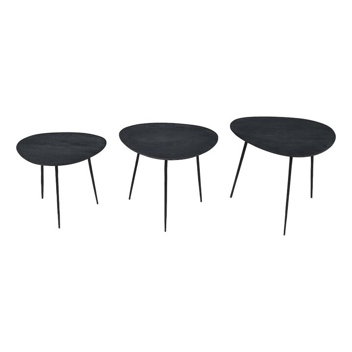 Jofran Reeves Abstract Contemporary Solid Acacia Wood Nesting End Tables (Set of 3)