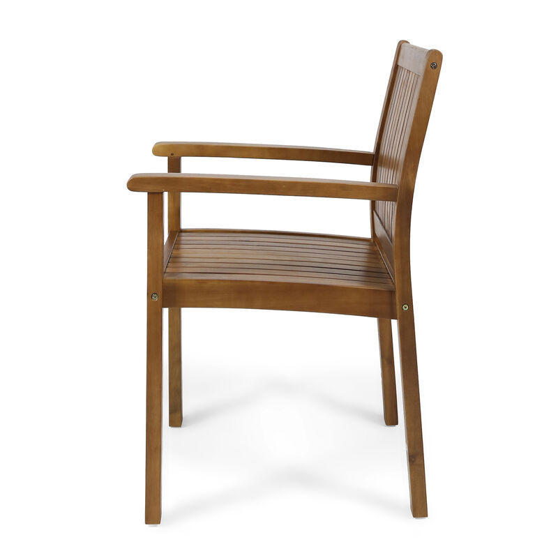 Merax Acacia Wood Outdoor Indoor Dining Chairs 2PCS