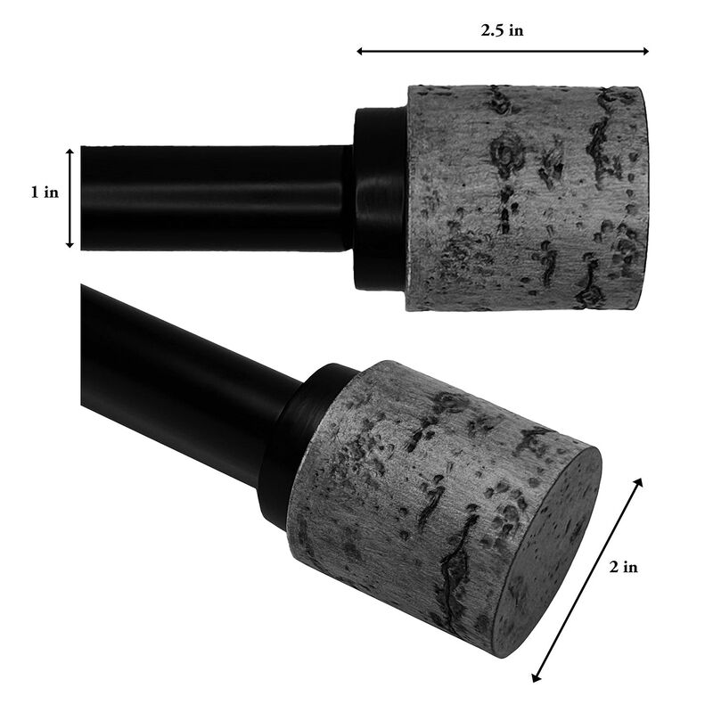 Esencial Cork Curtain Rod Set, Adjustable Length From 72" to 144"
