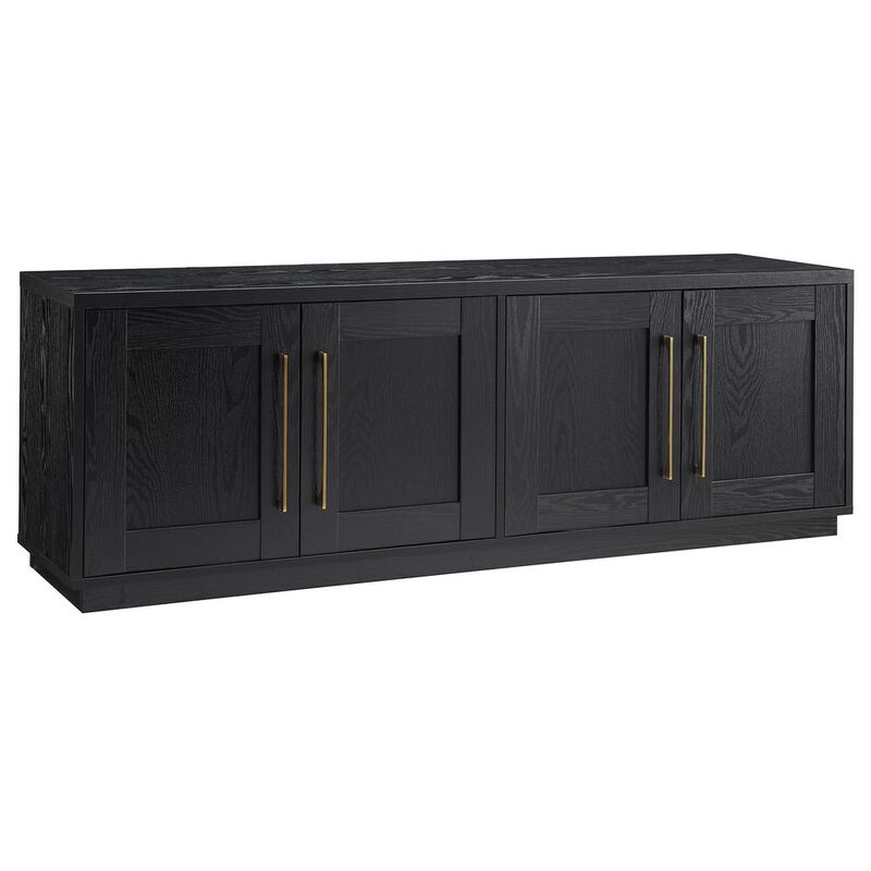 Hudson&Canal Tillman Rectangular TV Stand for TV's up to 80 in Black Grain