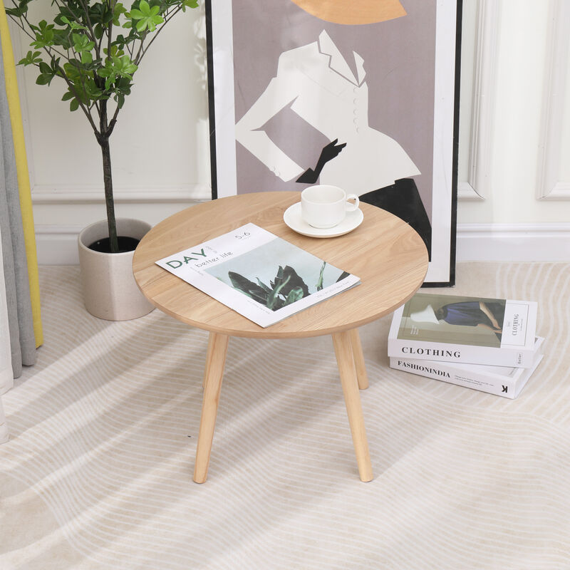 Table Appoint End of Sofa Wooden Round Furniture
